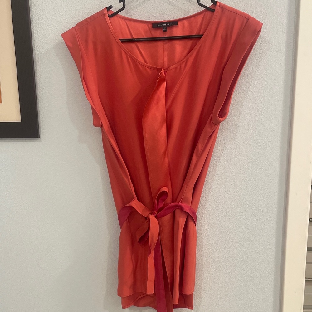 Elegant Pink Women's Top with Tie Detail